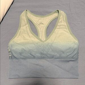 PINK Victoria's Secret Ombre Racerback Sports Bra - Light Green to Pale Blue